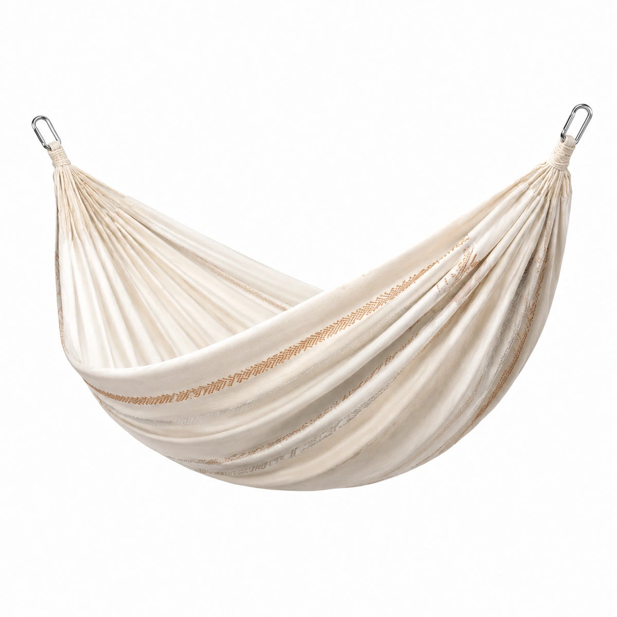 Baumwoll-Hängematte Edelstahl 200x150 cm Creme