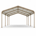 Carport mit Aluminiumrahmen 500x300x250cm Polycarbonatdach Beige