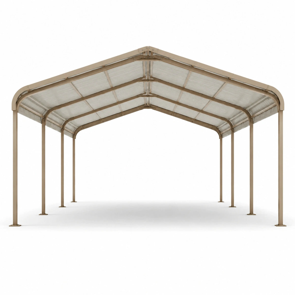 Carport mit Aluminiumrahmen 500x300x250cm Polycarbonatdach Beige