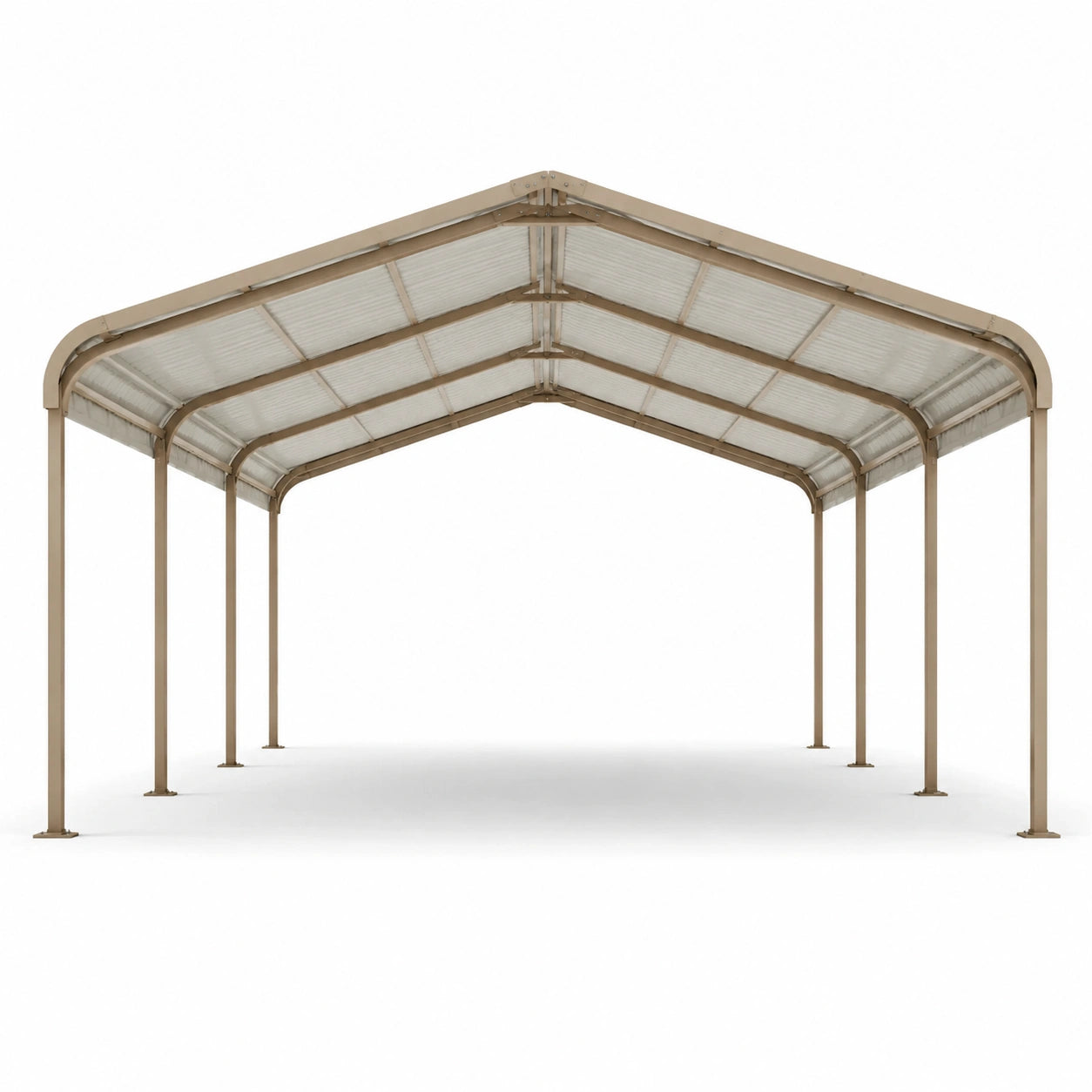 Carport mit Aluminiumrahmen 500x300x250cm Polycarbonatdach Beige