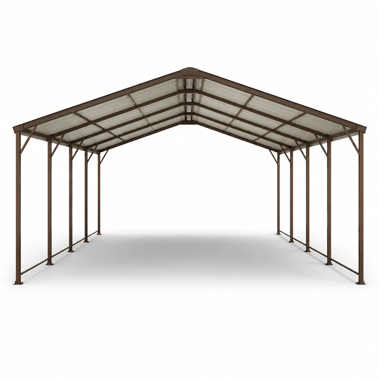 Carport Überdachung 600x300x250 cm Stahl Polycarbonat Braun