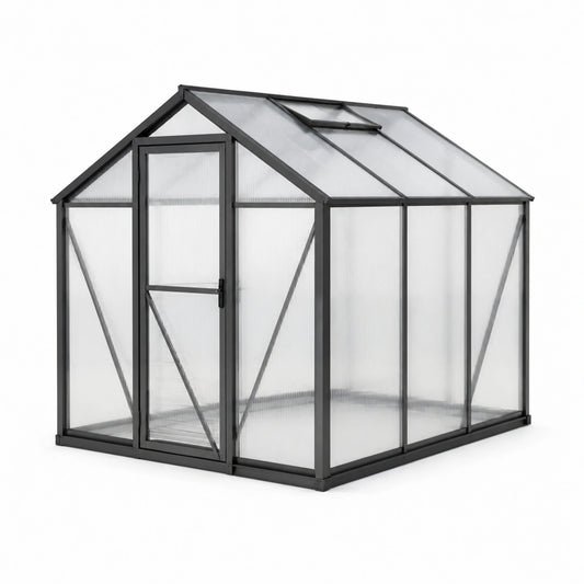 Gewächshaus Aluminium Polycarbonatplatten Grau