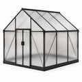 Gewächshaus Aluminium und Polycarbonat Schwarz