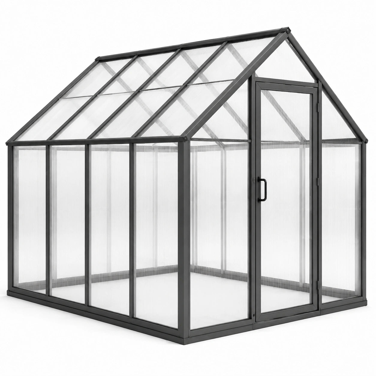 Gewächshaus Aluminium Polycarbonat Transparent 190x185x195 cm