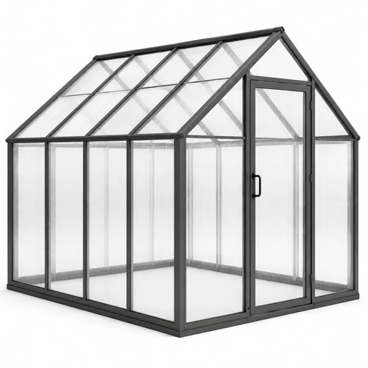 Gewächshaus Aluminium Polycarbonat Transparent 190x185x195 cm