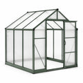 Gewächshaus Aluminium Polycarbonat Doppelstegplatten 190x190x195 cm Grün
