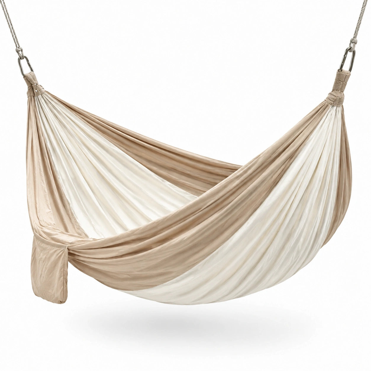 Hängematte Doppelgröße 210x150 cm Stoff Beige/Weiß