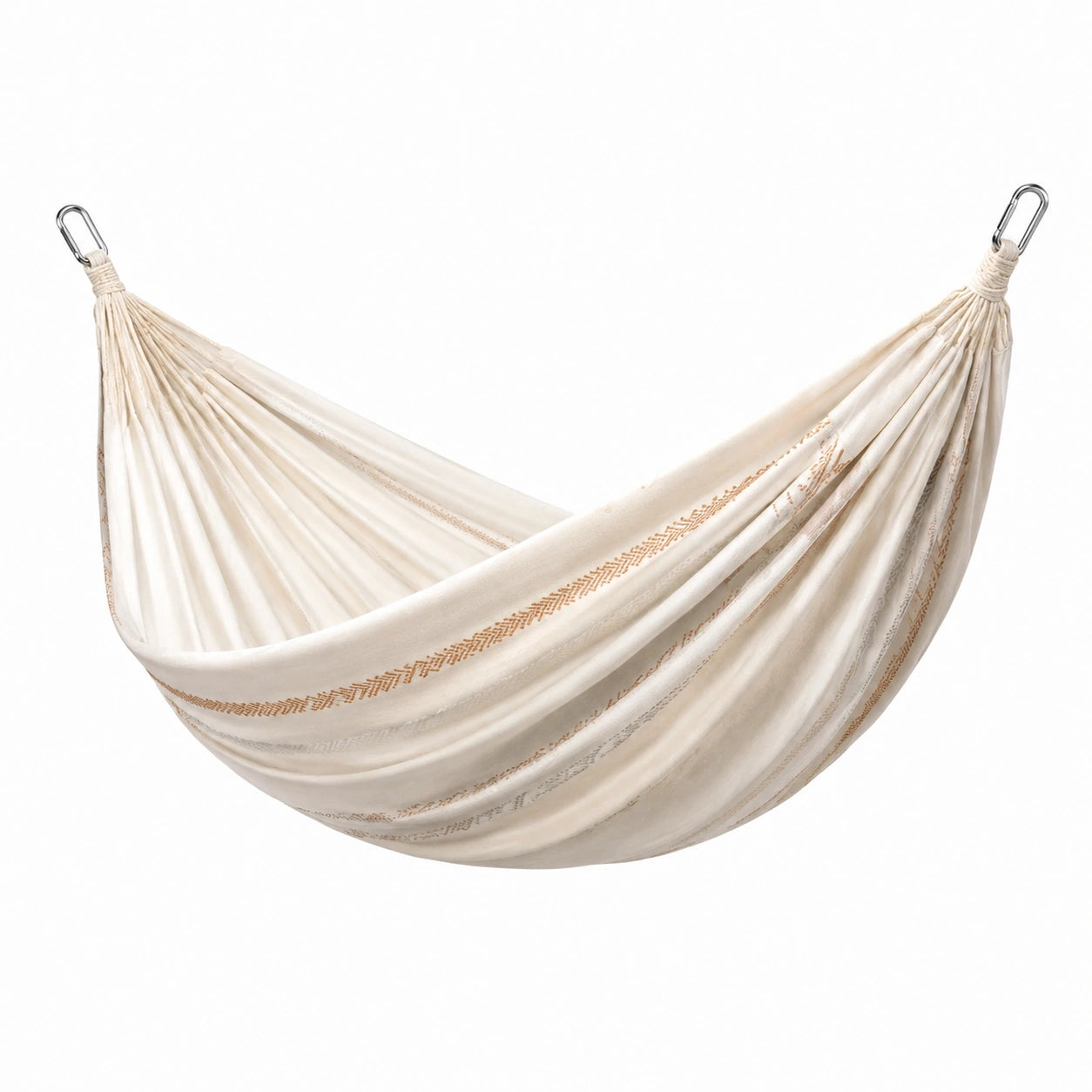 Baumwoll-Hängematte Edelstahl 200x150 cm Creme
