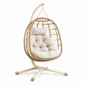 Hängesessel Rattan Beige Stahlrahmen 195cm