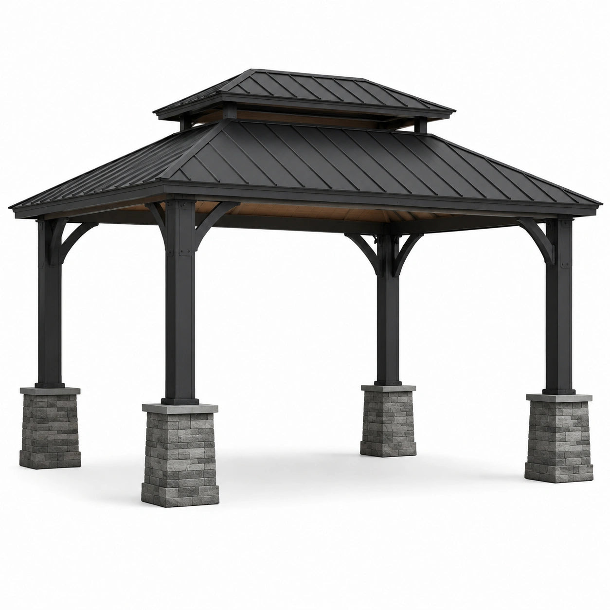 Pavillon Metall Rechteckig 400x300 cm Dunkelgrau